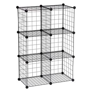 Honey-Can-Do 43 in. H x 29 in. W x 14.5 in. D Black 6- Cube Organizer SHF-09484