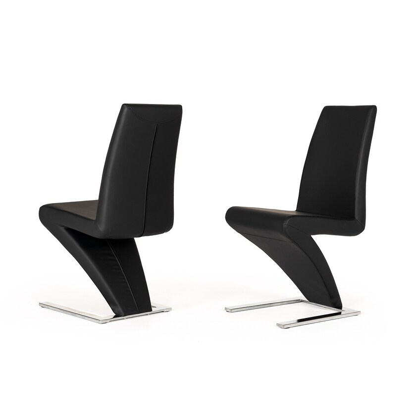 Modrest Penn Modern Black Leatherette Dining Chair (Set of 2)