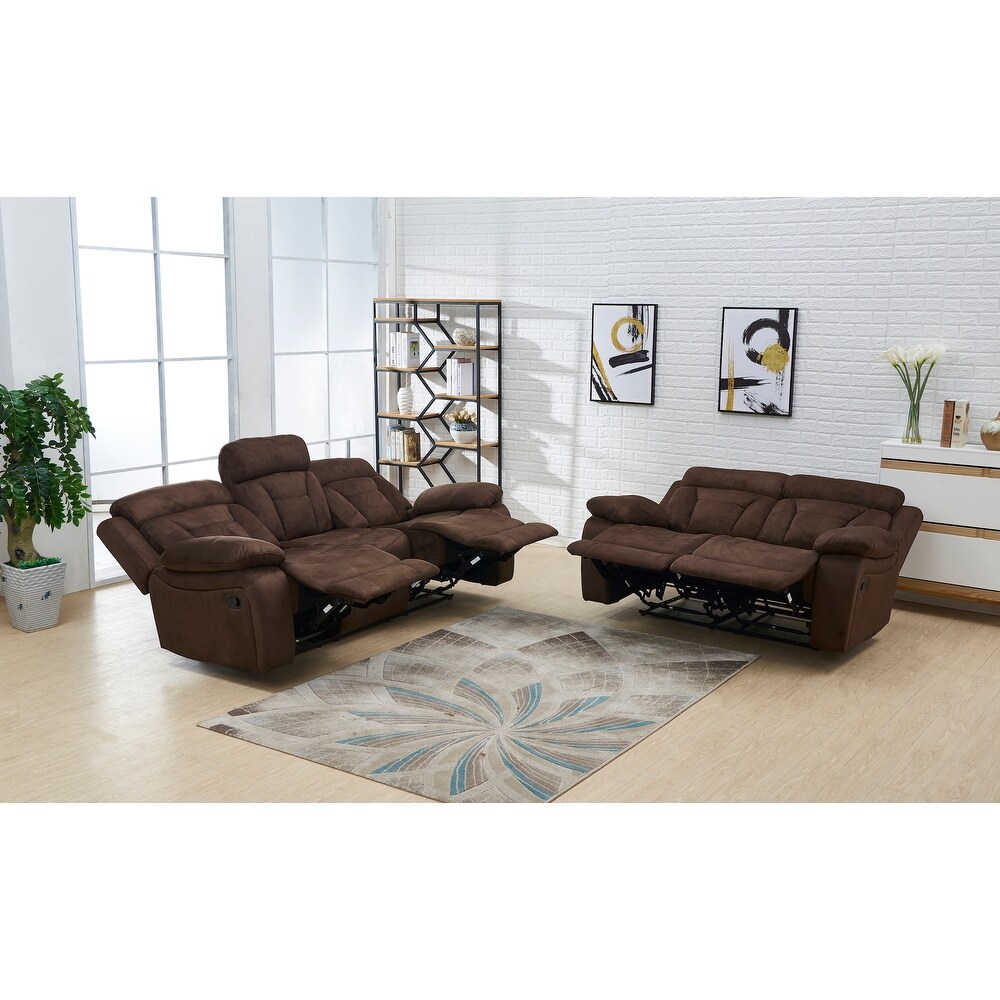 Betsy Furniture 2 Piece Microfiber Reclining Living Room Set  Sofa and Loveseat