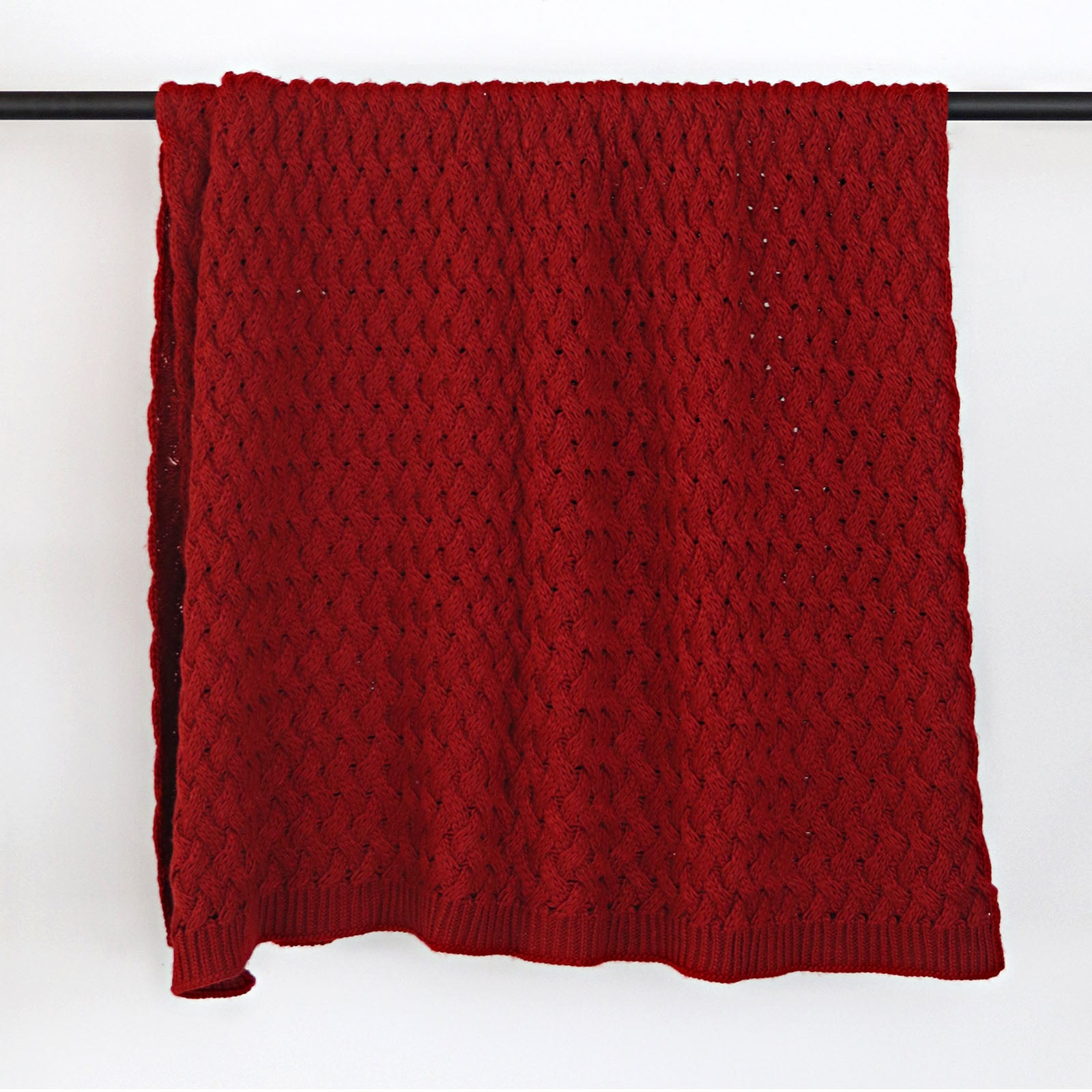 Handmade Chunky Throw Blanket  180401-002-Darkred