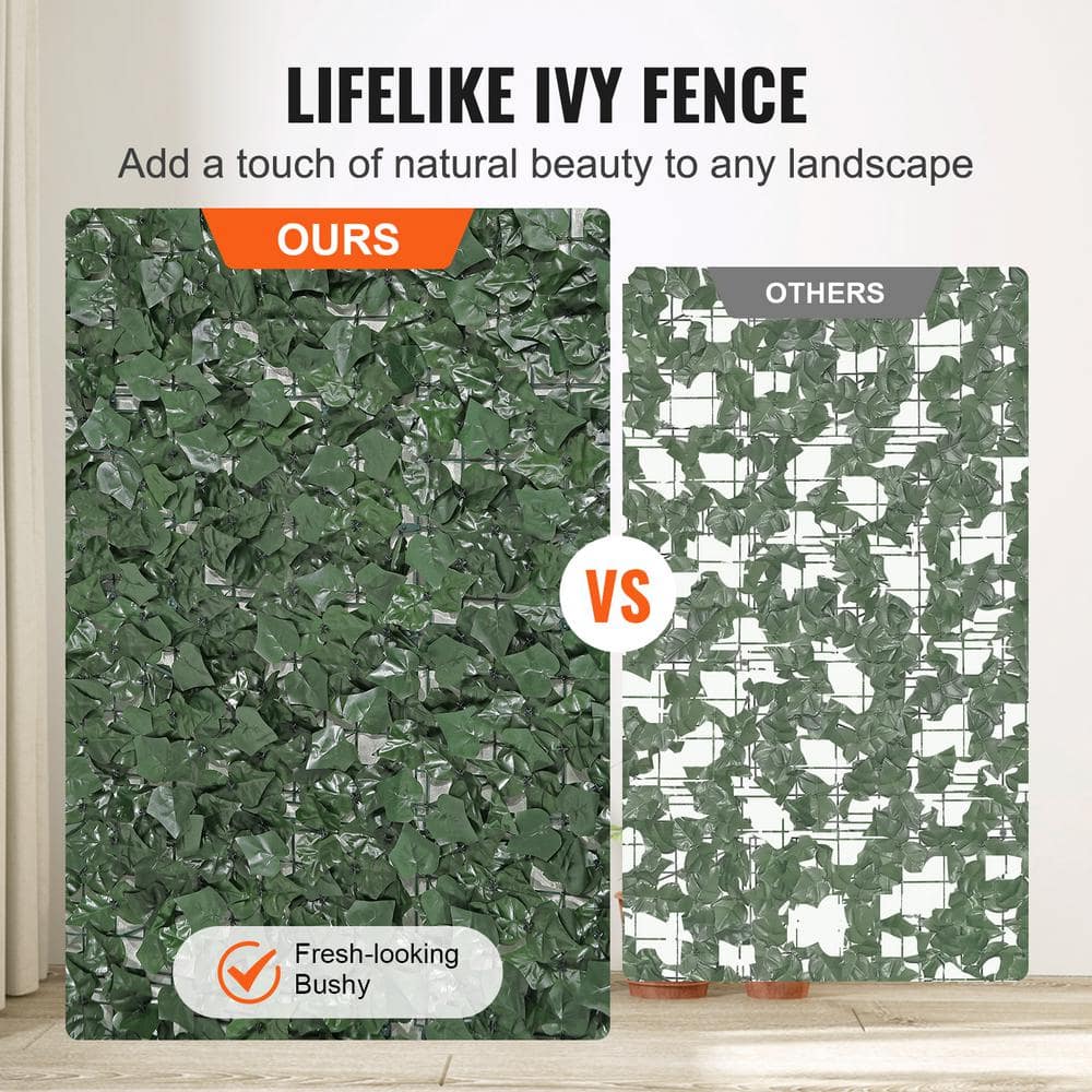 VEVOR Ivy Privacy Fence 59 x 98 in. Artificial Green Wall Screen Greenery Ivy Fence Faux Hedges Vine Leaf Decoration WLSRZ59X981PCY2MOV0