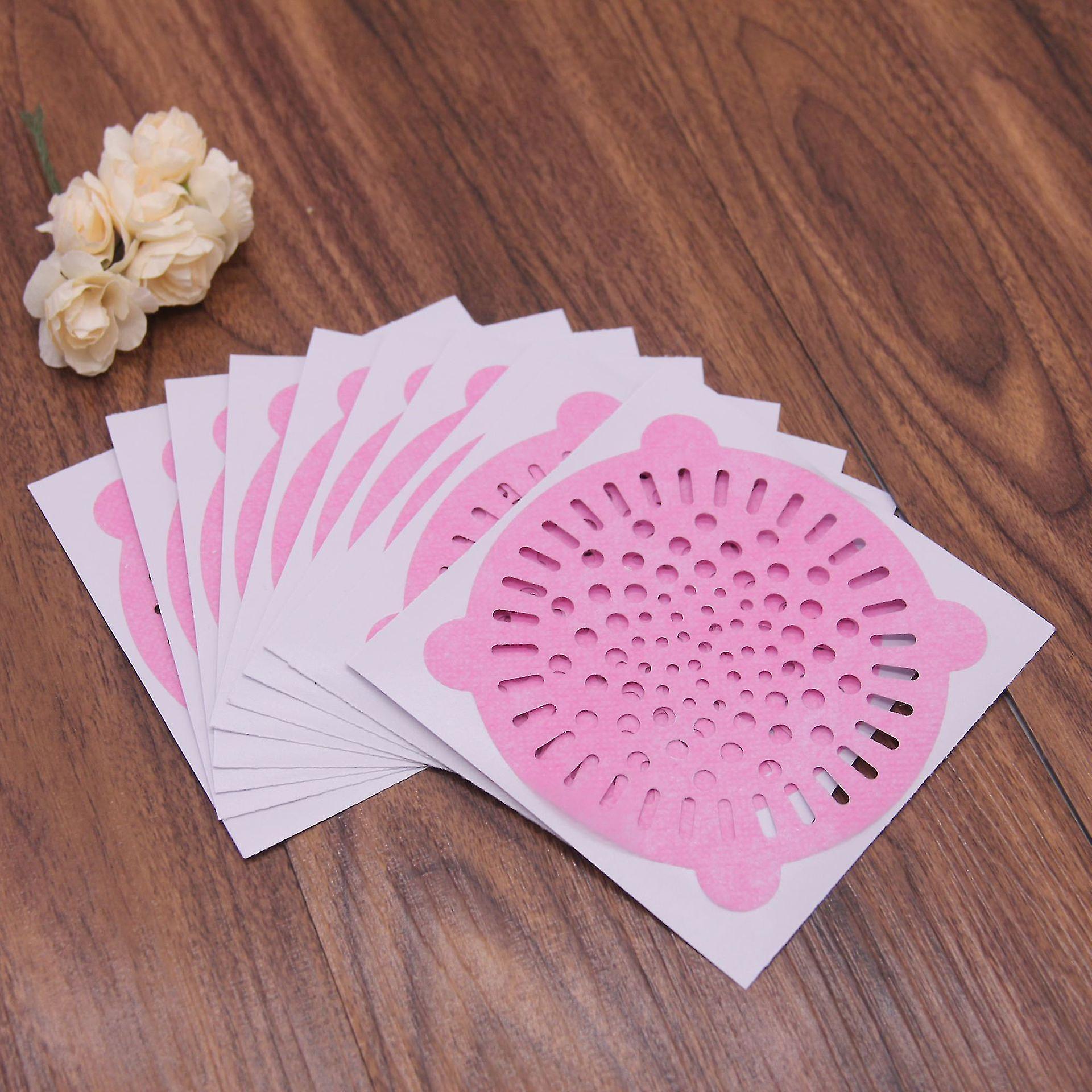 Disposable Floor Drain Sticker Sewer Anti Blocking Toilet Bathroom Hair Filter，pink