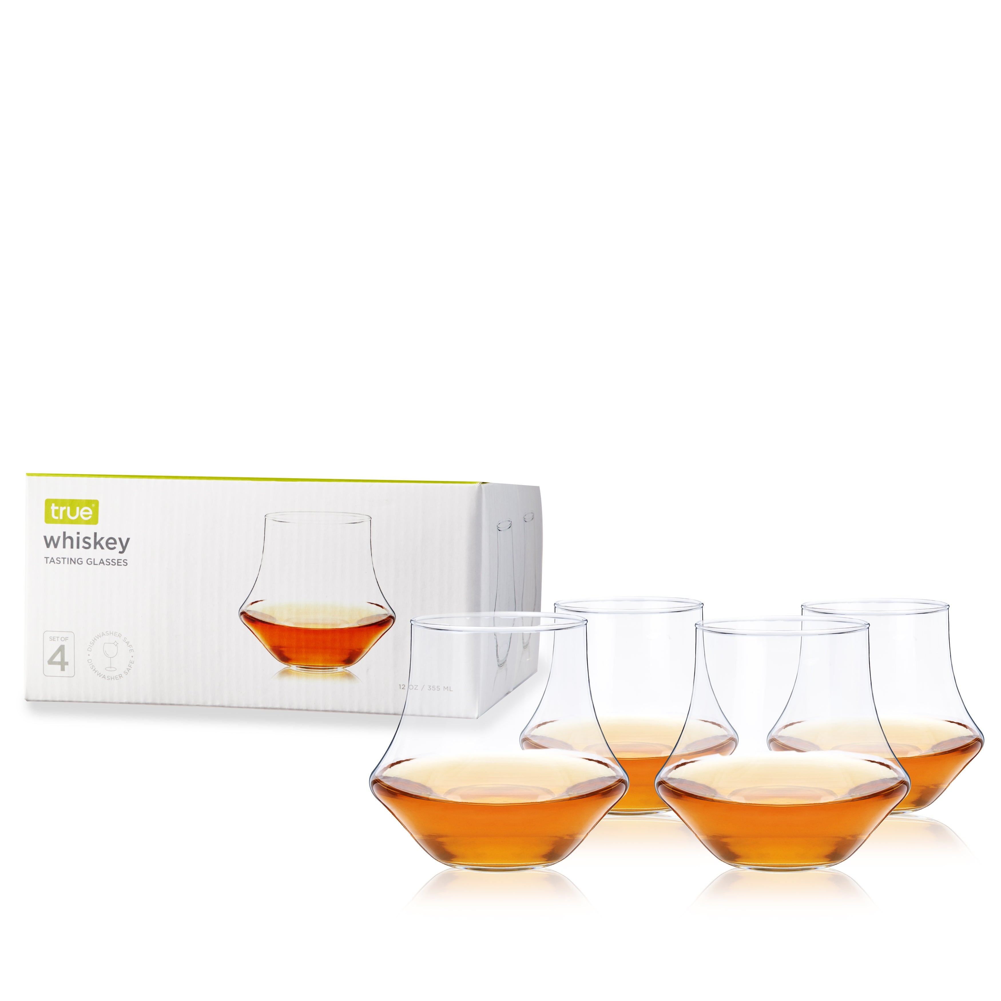 Whiskey Glasses， Set of 4 by True - Clear