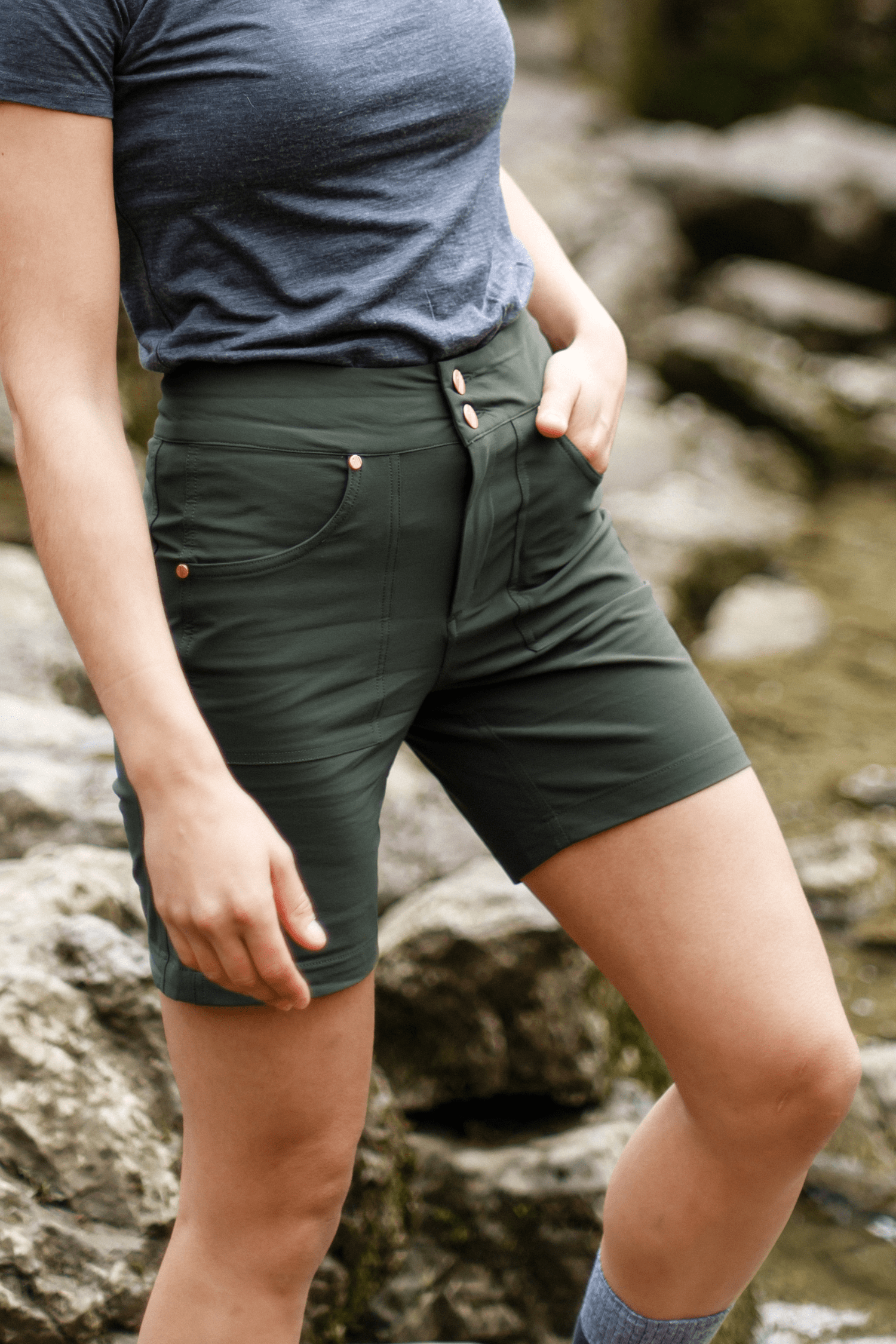 Mid Length Trek Shorts - Deep Khaki