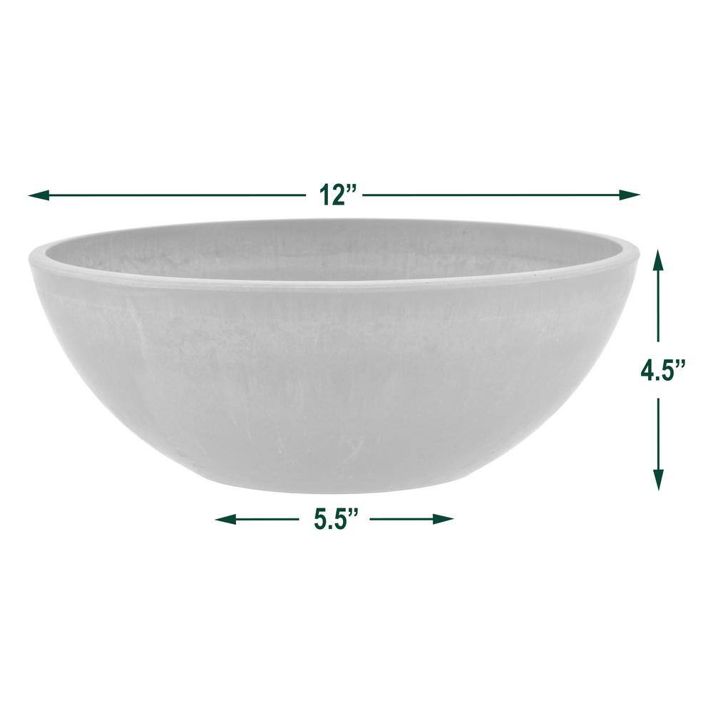 Arcadia Garden Products Garden Bowl 12 in. x 4-12 in. Taupe PSW Pot M30TP