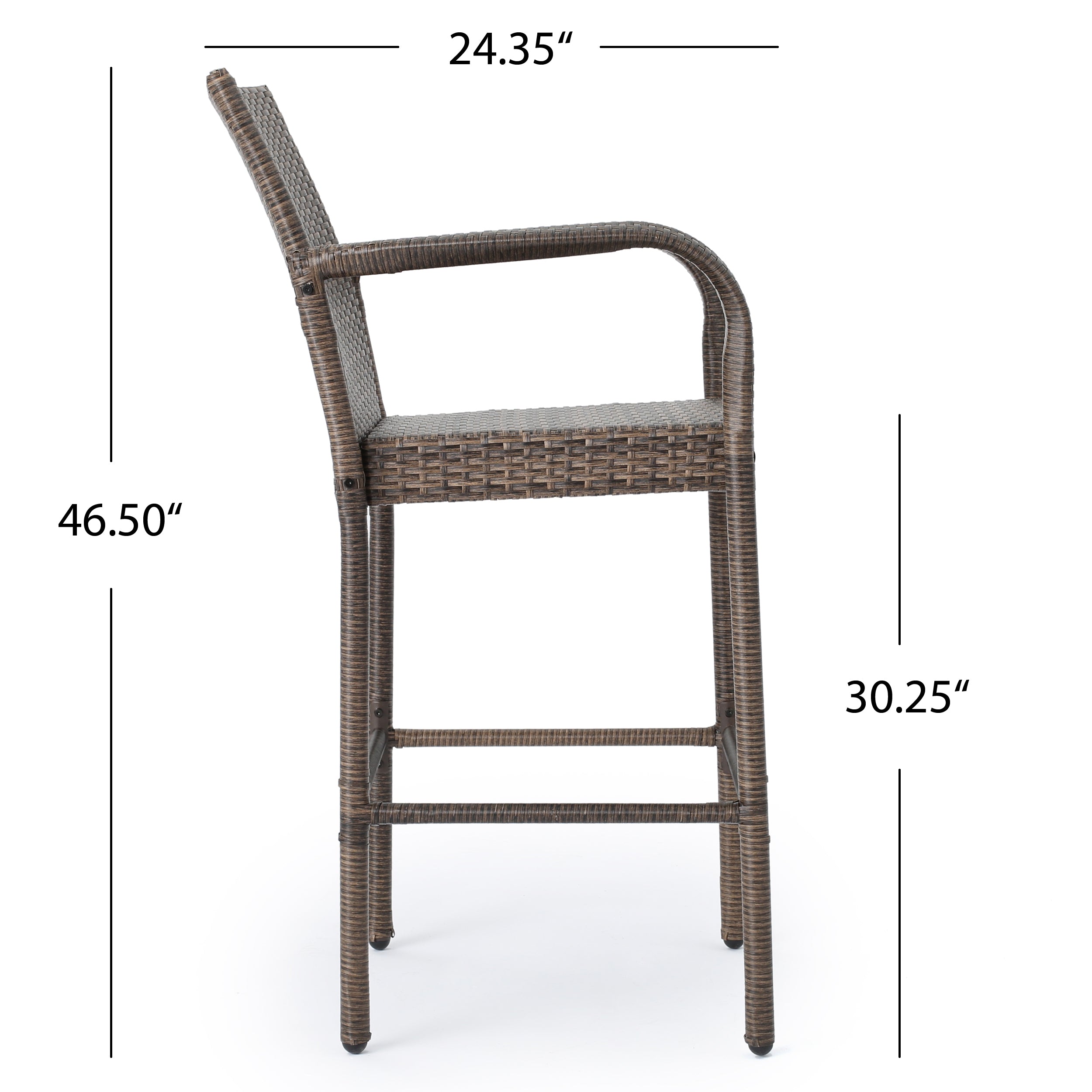 Conquista 30-Inch Outdoor Mix Mocha Wicker Barstool