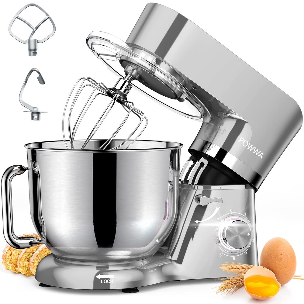 7.5 QT Electric Mixer  6+P Speed 660W Household Tilt Head Kitchen Food Mixers with Whisk for Baking  Cake  Cookie  Kneading