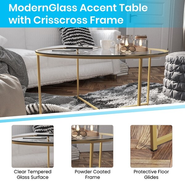 Sonoma Oak Wood Grain Finish Nesting Tables with Metal Cantilever Base