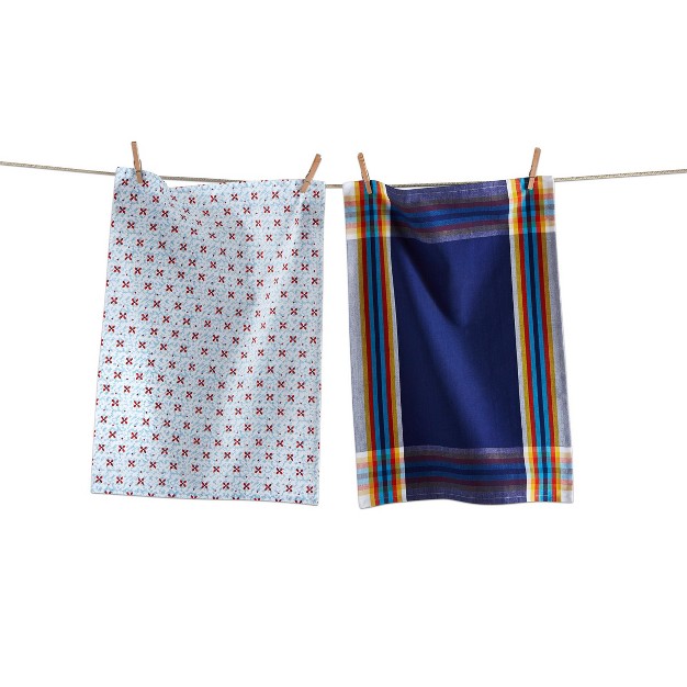 Tagltd Coastal Stamp Flour Sack Dishtowel Set Of 2