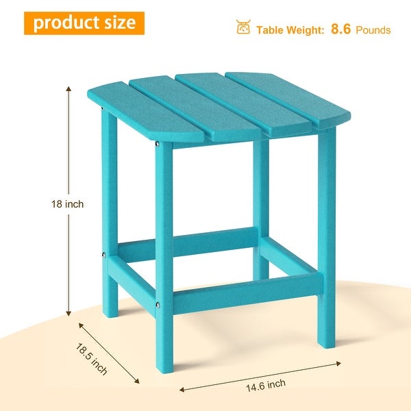 18.11 in. H Outdoor HDPE Plastic Side Table with Weather Resistant