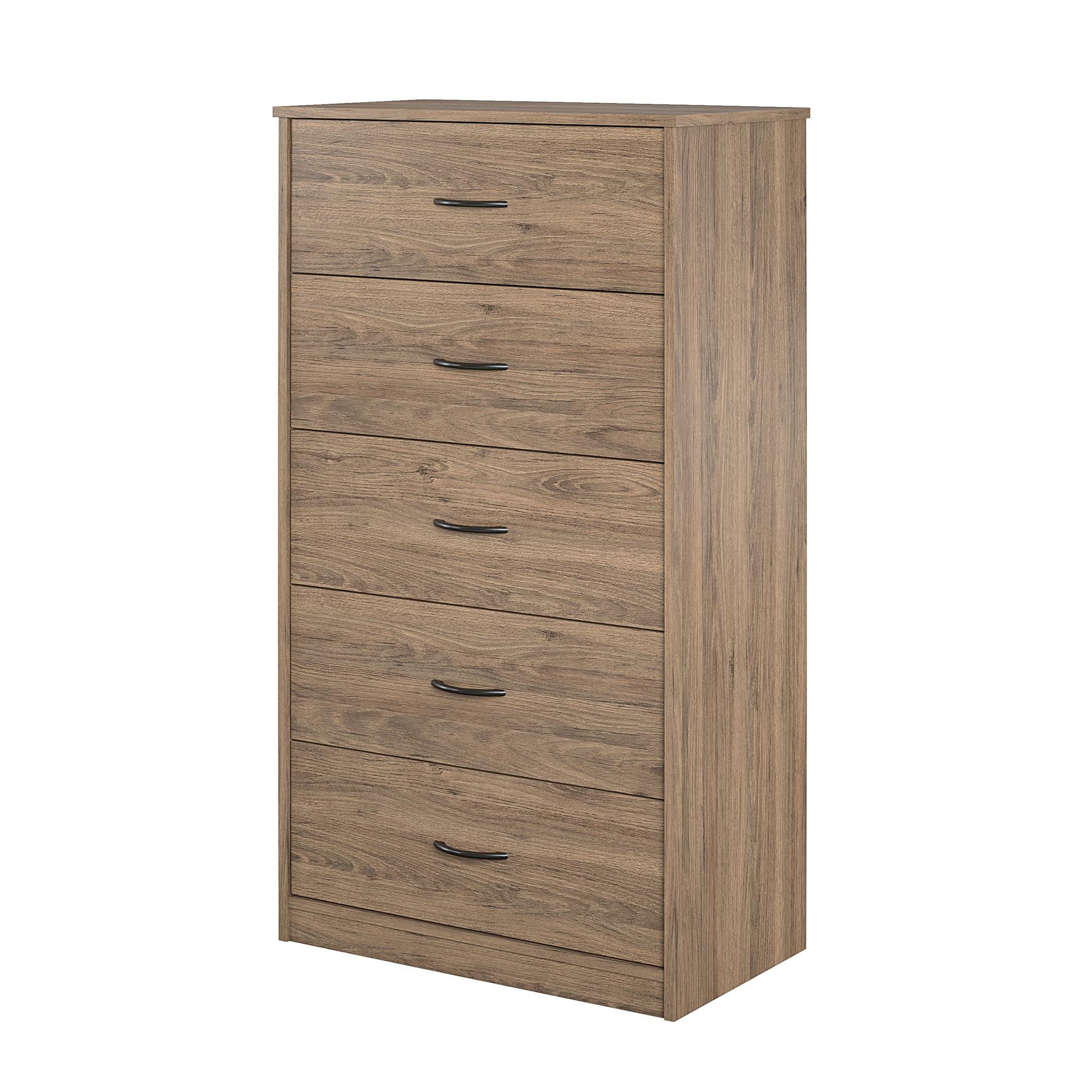 Mainstays Classic 5 Drawer Dresser, Rustic Oak