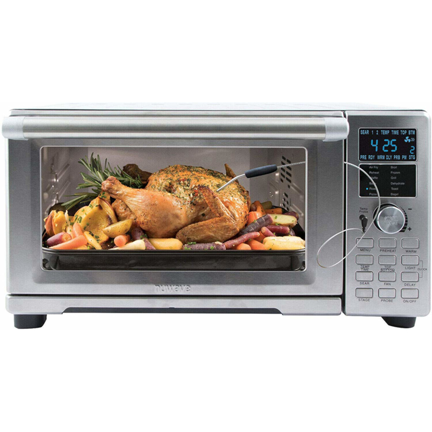 NuWave Bravo XL Silver 1728 cu in Programmable Digital Air Fryer w/Baking Pan