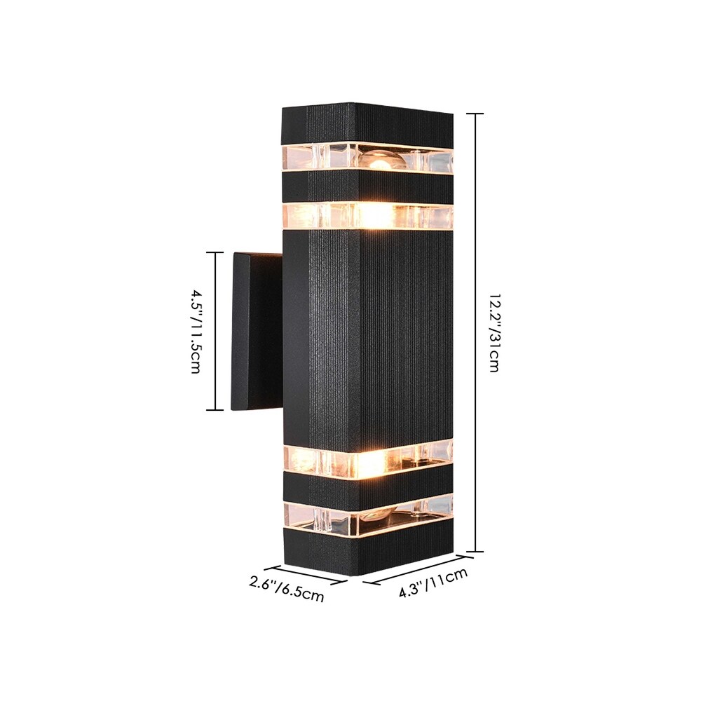 2  Light Modern Matte Black Dimmable 12.2 '' Outdoor Wall Sconce   4.3 In. W X 12.2 In. H