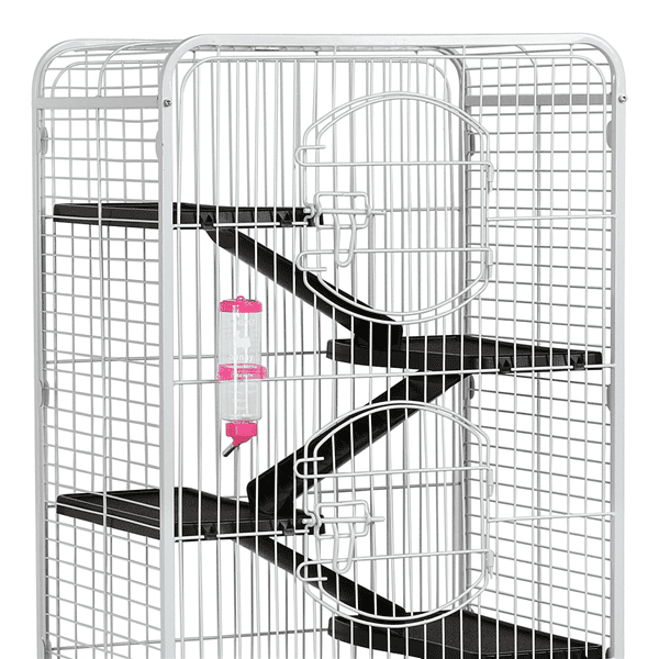 Easyfashion 6 Level Indoor Ferret and Small Animal Cage， White， 52