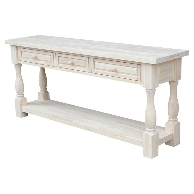 Tuscan Console Table Unfinished International Concepts