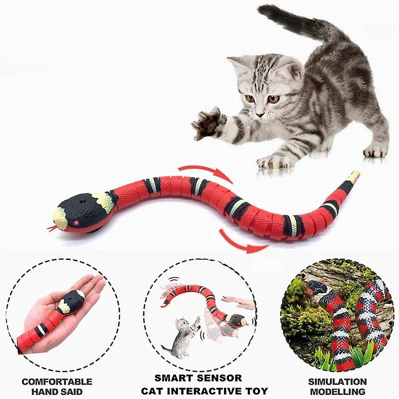 Smart sensing snake cat toys