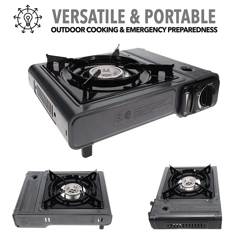 China Mini Single Dual use Outdoor Camping Stove Cooking Gas  Blue Flame Portable Butane  Furnace Cassette