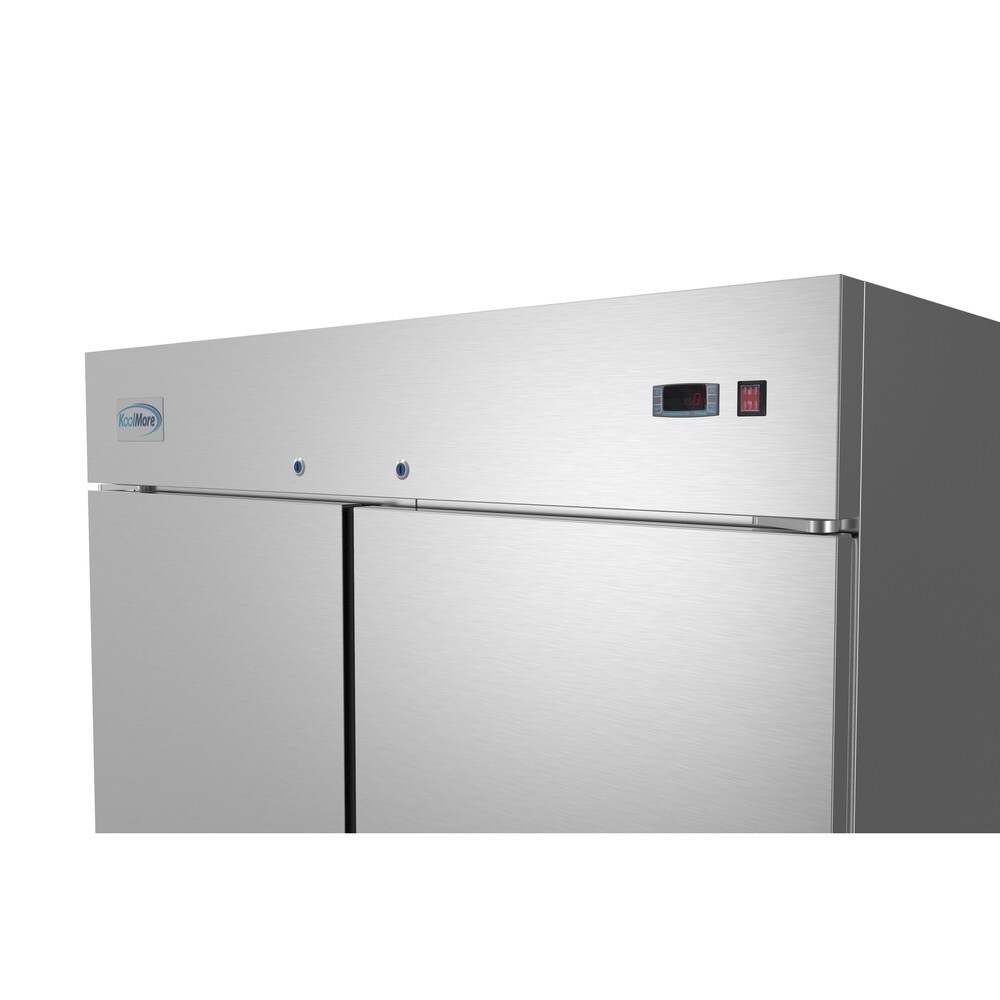 KoolMore 54 Inch 2 Door Stainless Steel Reach in Commercial Freezer 47 cu. ft.