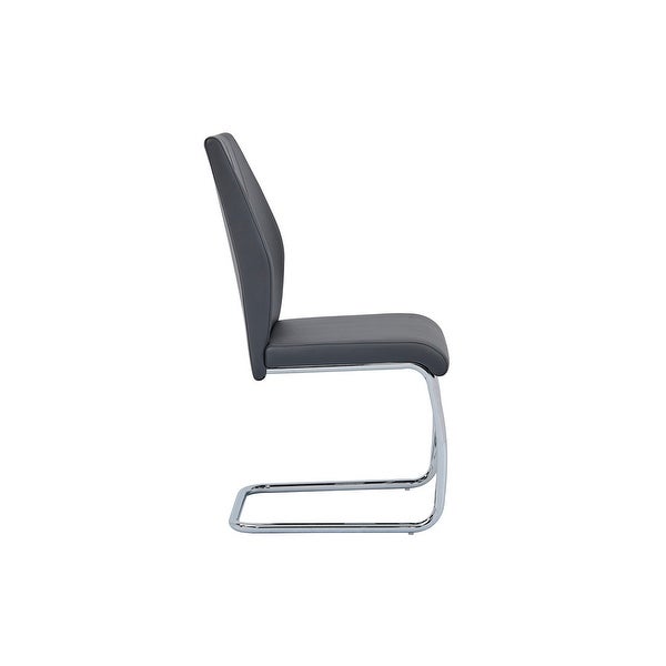 Best Master Furniture Upholstered Contemporary Faux Leather Side Chairs (Set of 2)