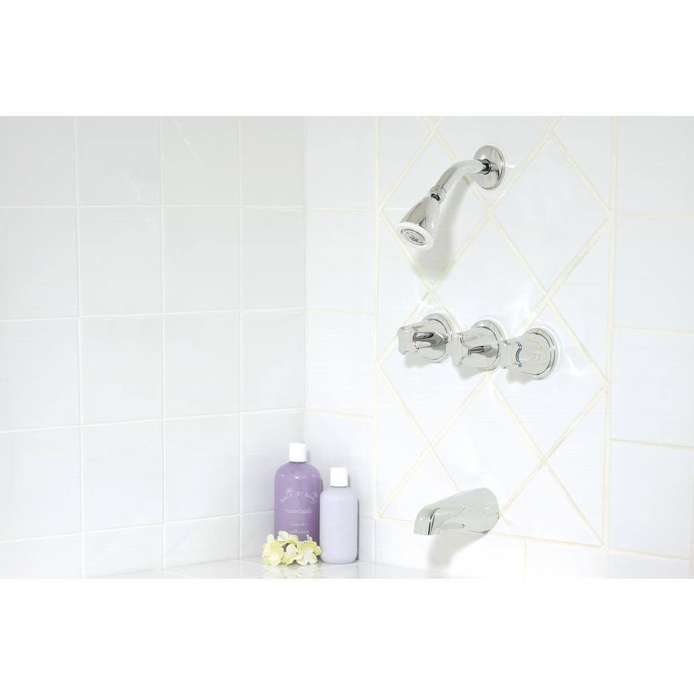 Pfister 3-Handle 1-Spray Tub and Shower Faucet with Metal Verve Knob Handles in Polished Chrome (Valve Included) LG01-3410