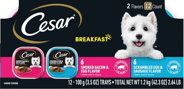 Cesar Breakfast Classic Loaf in Sauce Multipack Wet Dog Food Trays