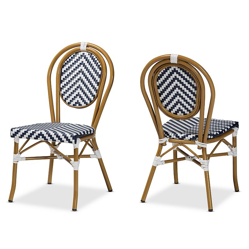 Baxton Studio Alaire Outdoor Dining Chairs 2-piece Set