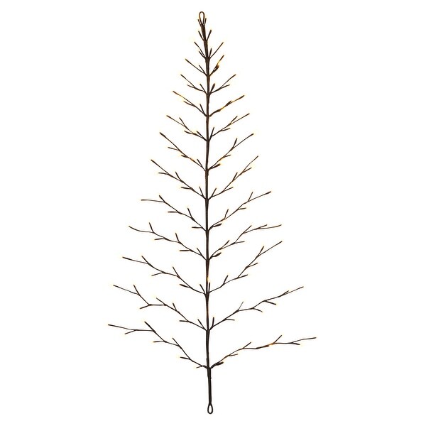 4 ft Tall Christmas Tree Wall Hanging with 112 Warm White LED Lights