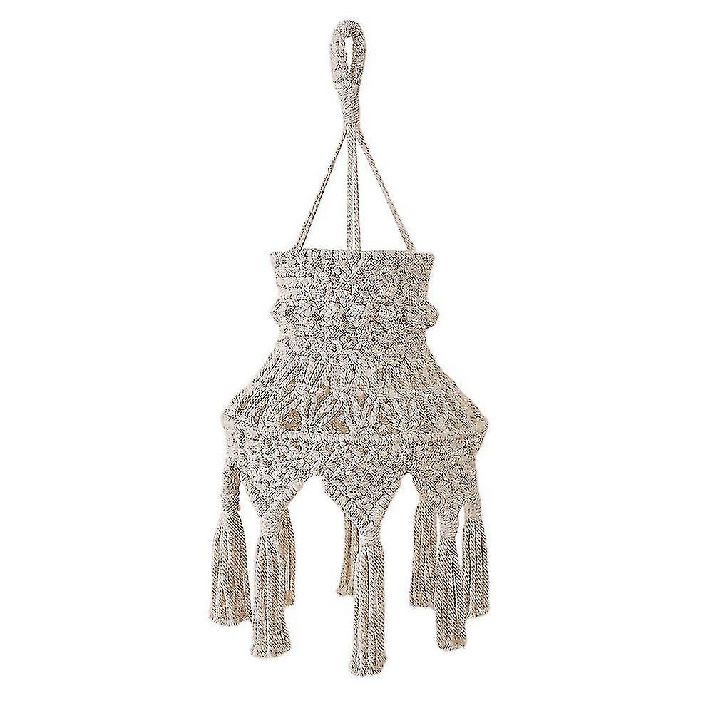 Macrame Lamp Shade Boho Hanging Pendant Light Cover， Chandelier Shade For Bedroom Living Room Nurse