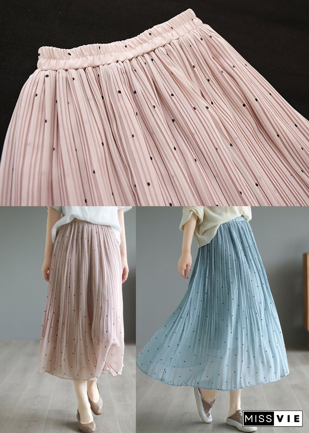 Blue Chiffon Pleated Skirts Oversized Exra Large Hem Summer