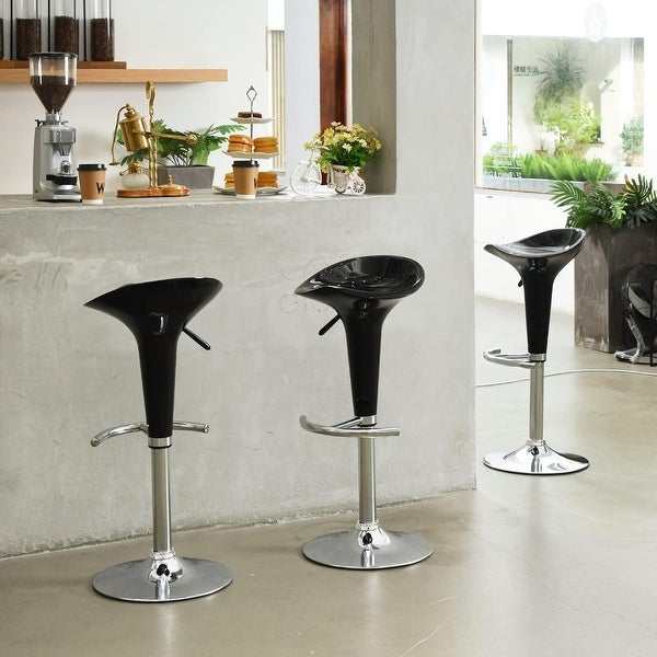 High Gloss Ergonomic Adjustable Swivel BarStools with Footrest