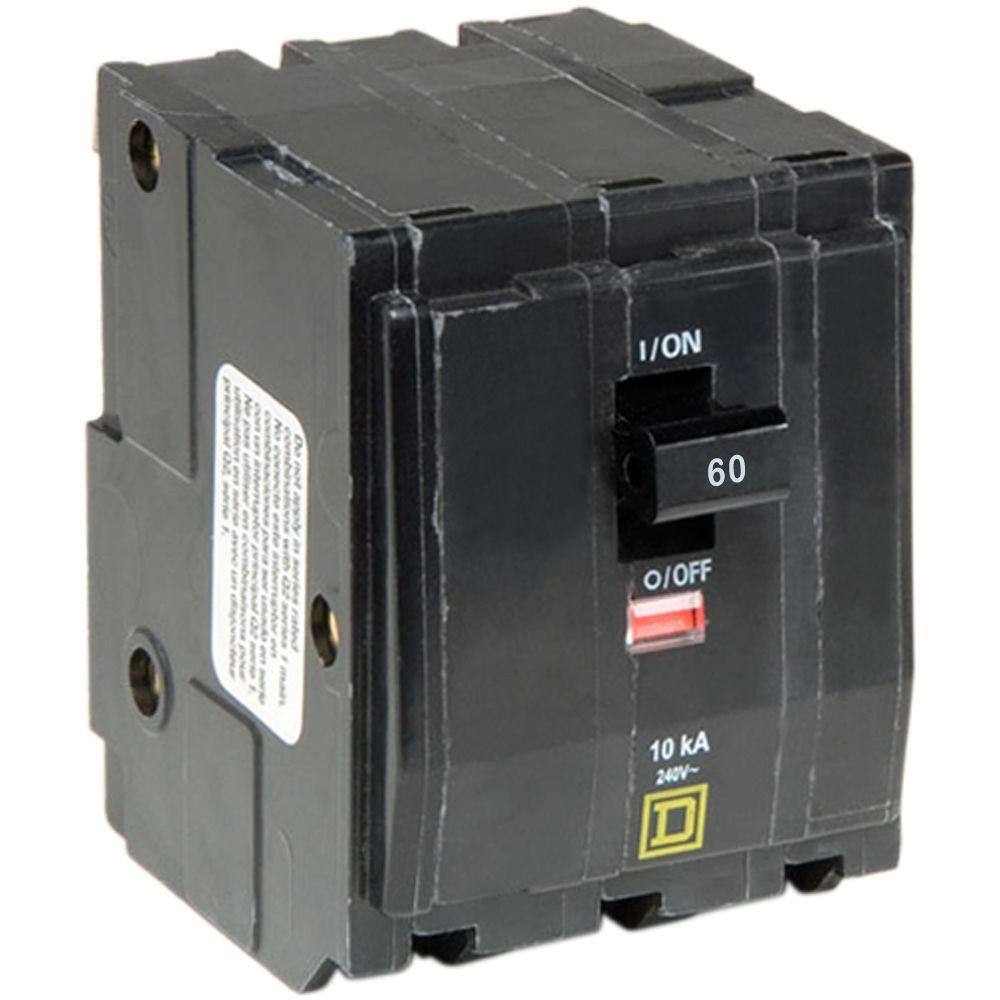 Square D QO 60 Amp 3-Pole Plug-In Circuit Breaker QO360CP