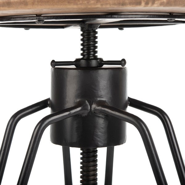 SAFAVIEH 23-inch inch Kai Swivel Counter stool -Honey Natural / Black - 18