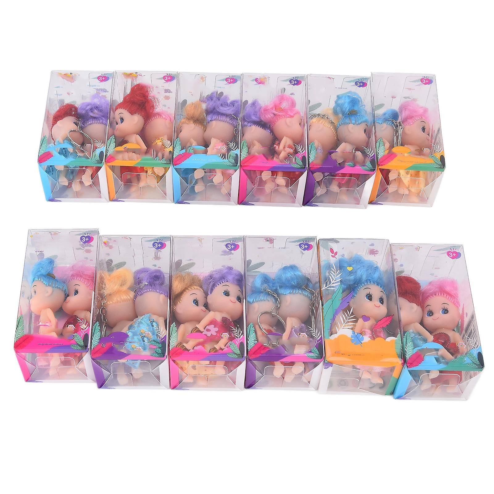 24Pcs Keychain Dolls Exquisite Cute Colorful Girls Ornaments Toys for Above 3 Years Old