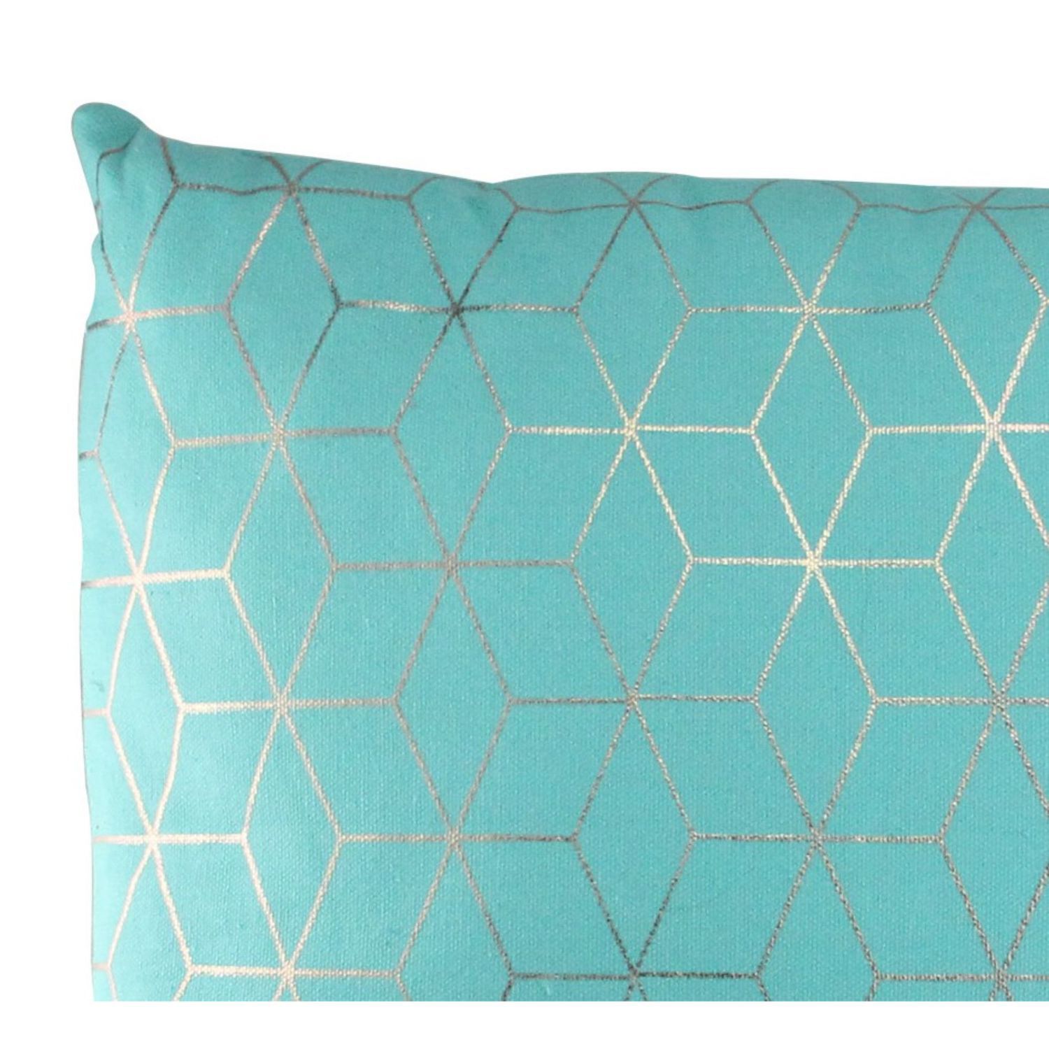 17 Ocean Blue Contemporary Geometric Square Throw Pillow