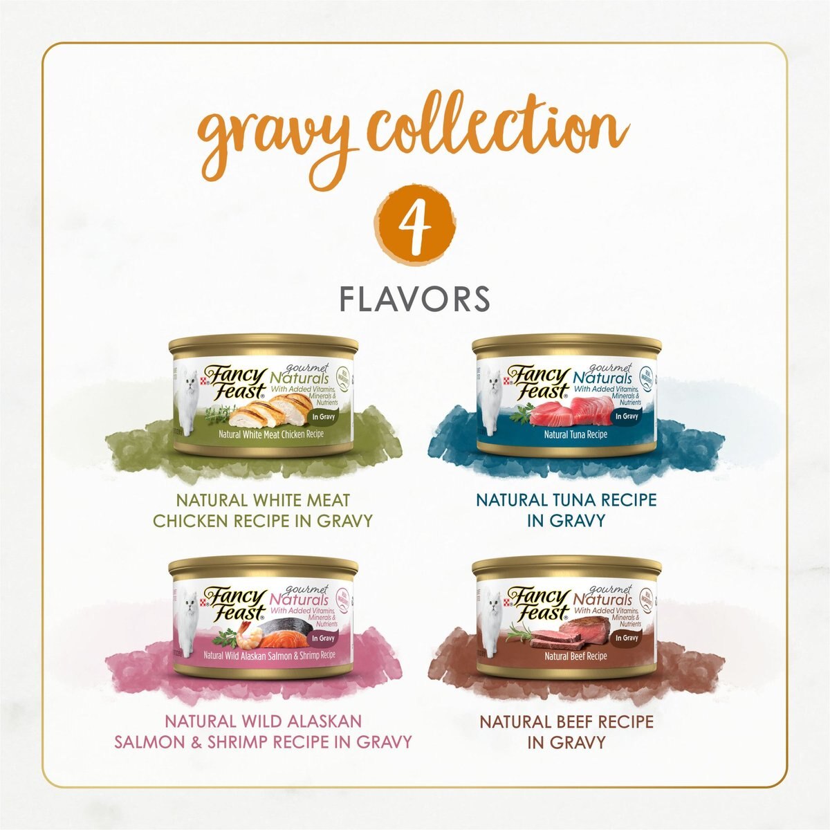 Fancy Feast Gourmet Naturals in Gravy Variety Pack Canned Cat Food