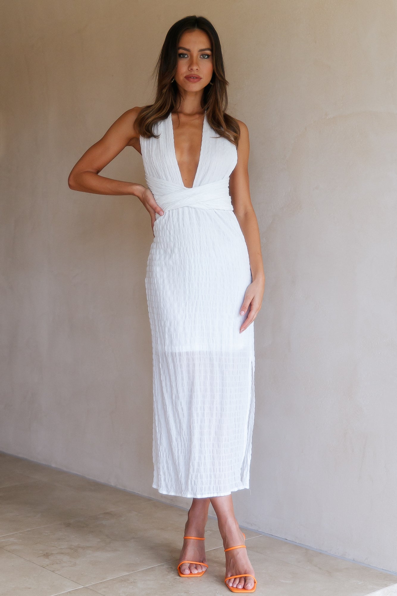 Not Shy Babe Maxi Dress White