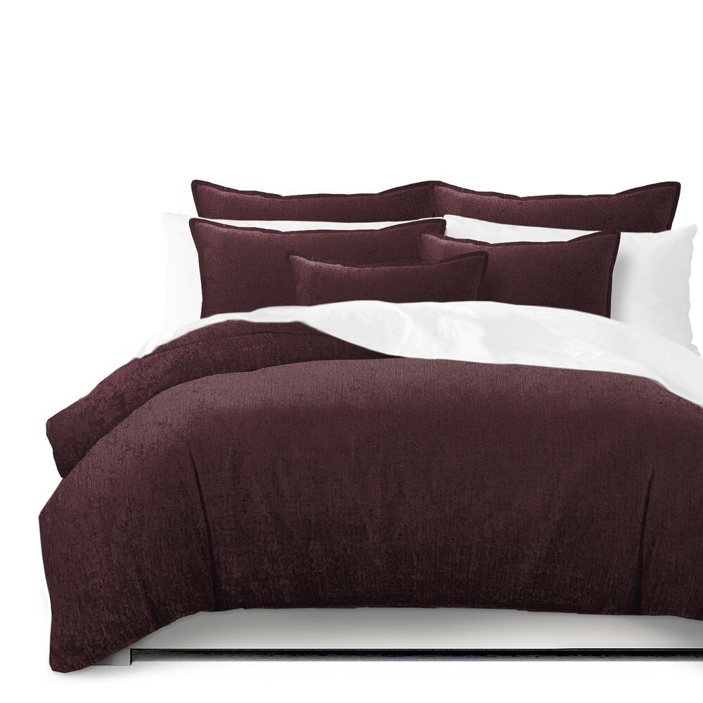 Juno Velvet Bordeaux Coverlet and Pillow Sham(s) Set