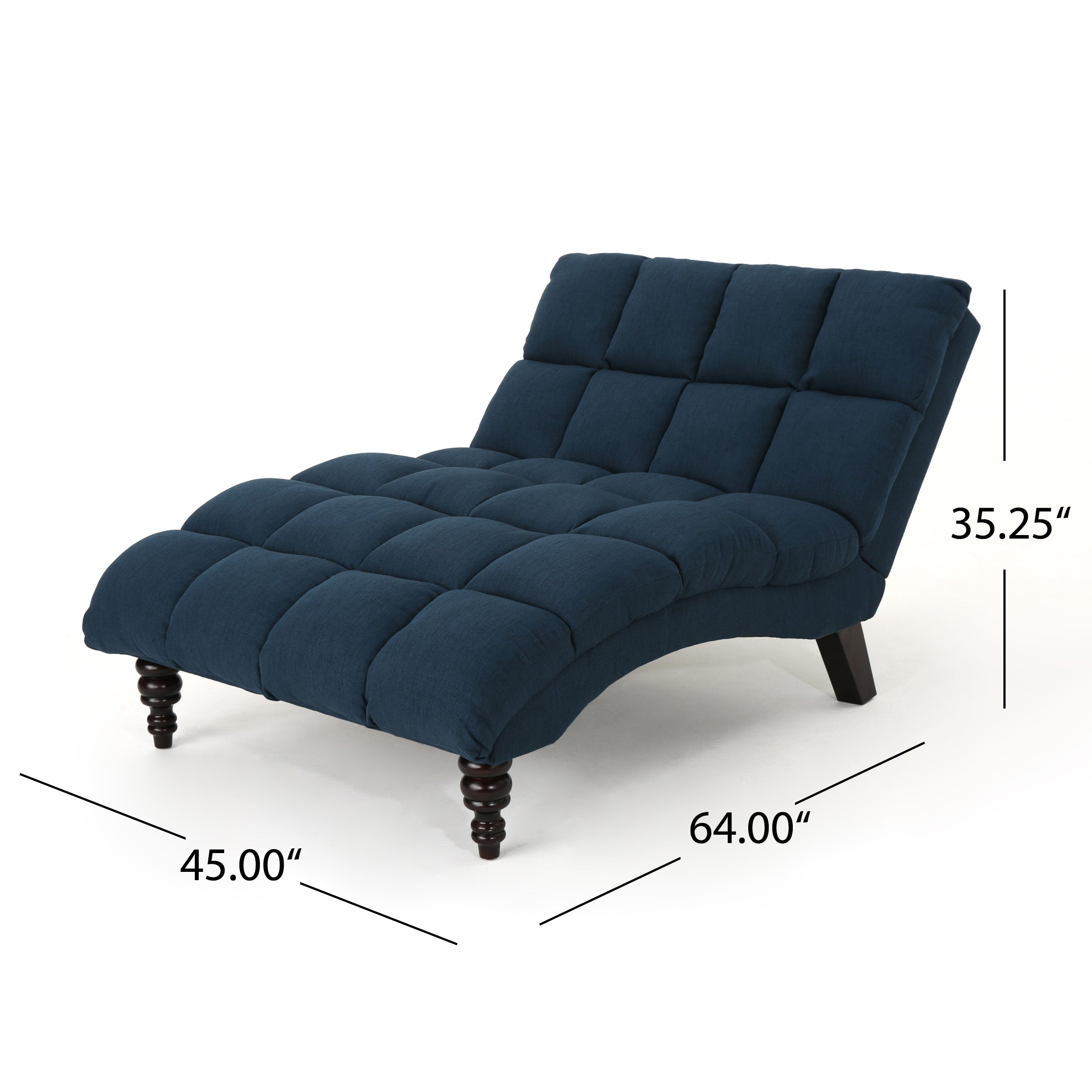 Olympia Modern Tufted Fabric Double Chaise Lounge