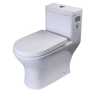 EAGO 1-Piece 0.81.6 GPF Dual Flush Elongated Toilet in White TB353