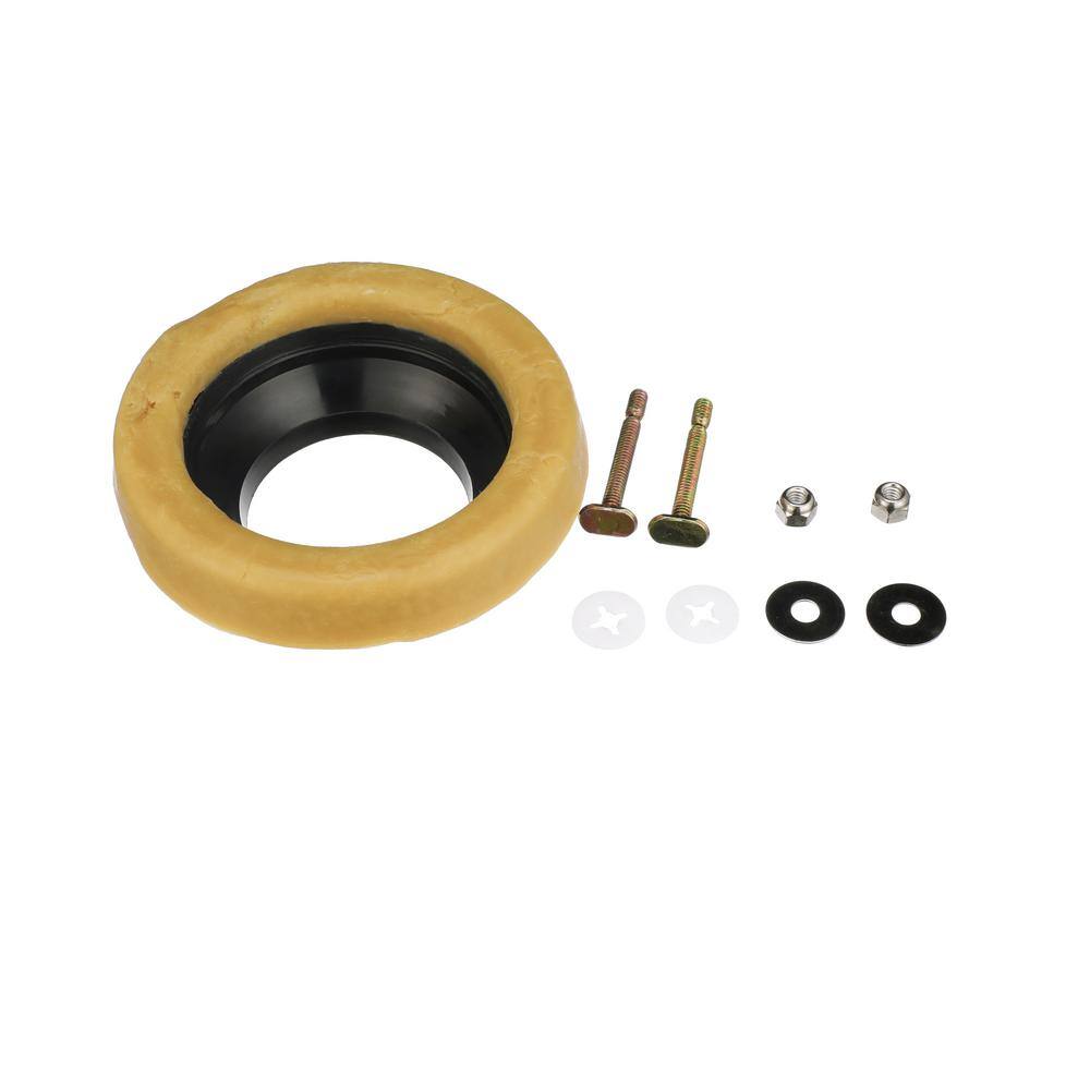 Everbilt Reinforced Toilet Wax Ring with Plastic Horn and Zinc-Plated Toilet Bolts 004301-SP