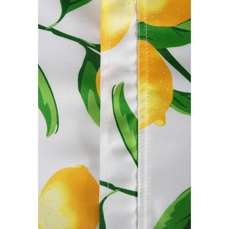 60 Zippered Round Outdoor Tablecloth with Lemon Bliss Print Design
