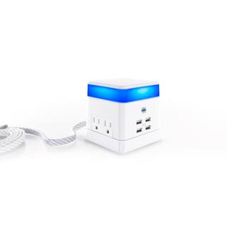 CyberPower 4-Outlet Charge and Glow USB and AC Power Station with Surge Protection and USB-C PS406UC