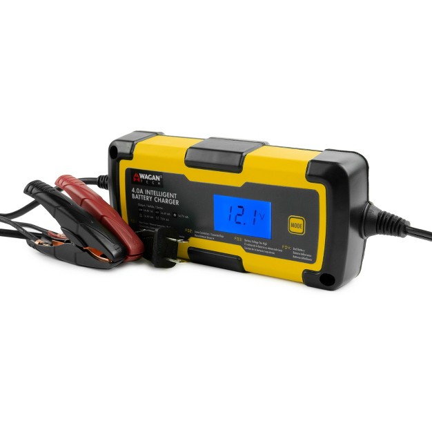 Wagan 4 0a Intelligent Battery Charger Black yellow