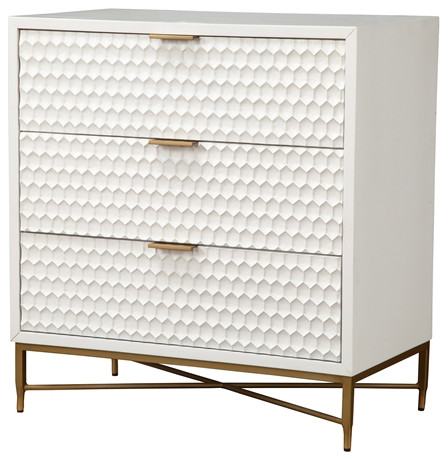 Home Square Small Wood 3 Drawer Accent Chest Set in White (Set of 2)   Contemporary   Accent Chests And Cabinets   by Homesquare  Houzz