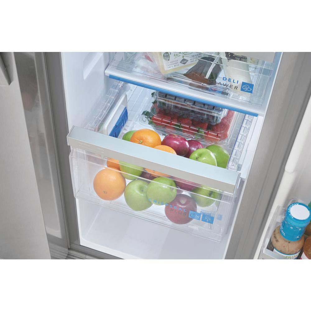 FRIGIDAIRE GALLERY 22.3 cu. ft. 33 in. Standard Depth Side by Side Refrigerator in Smudge-Proof Stainless Steel GRSS2352AF