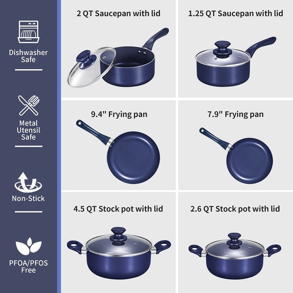 10-Piece Ceramic Nonstick Aluminum Cookware Set