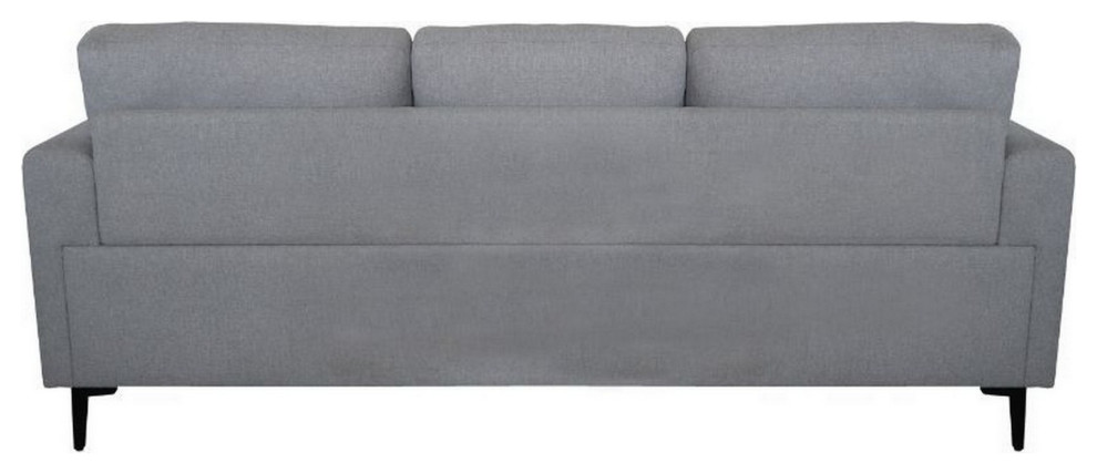 Benzara BM250321 Sofa With Fabric Upholstery and Sleek Metal Legs  Gray   Midcentury   Sofas   by Uber Bazaar  Houzz