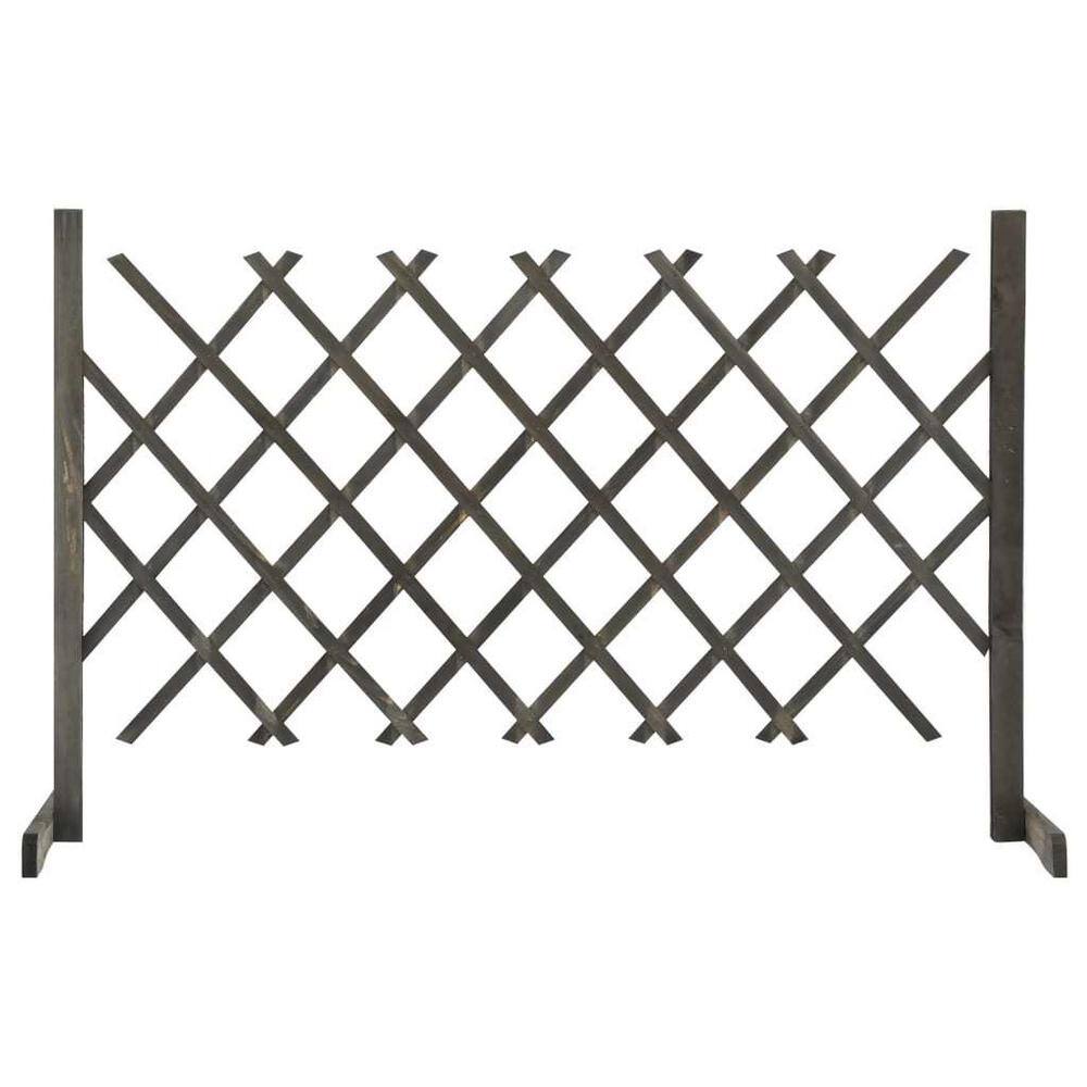 Movisa 35.4 in. Solid Fir wood Garden Fence Gray Y-MVDOHHK7X