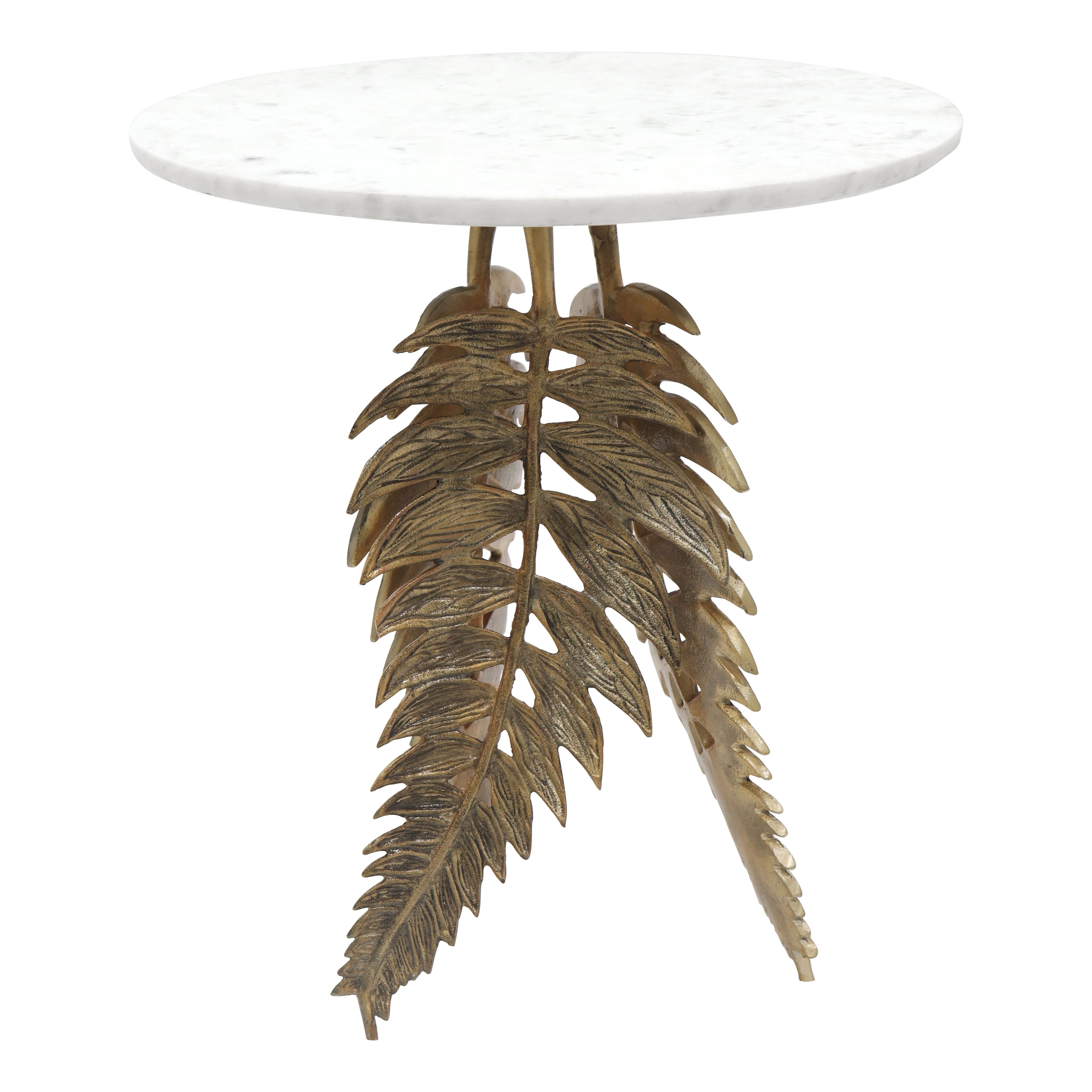 Neruda Marble Side Table White and Gold