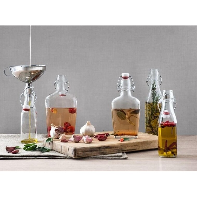 Bormioli Rocco Glass 8.5 Ounce Swing Top Bottle Set of 6   8.5 Oz Set of 6